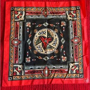 Vintage Wamcraft Made In America Southwest Native Bandana Scarf NOS